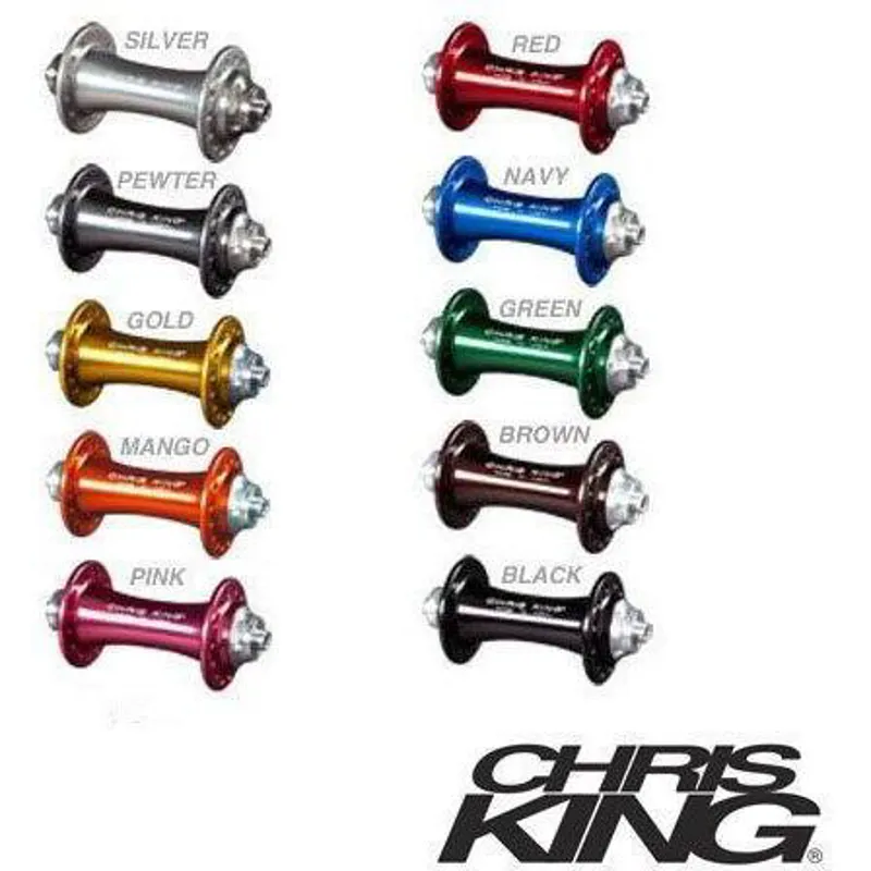 Chris King R45 Front Road Hub 100QR / Mango Silver Hardware 18h-1